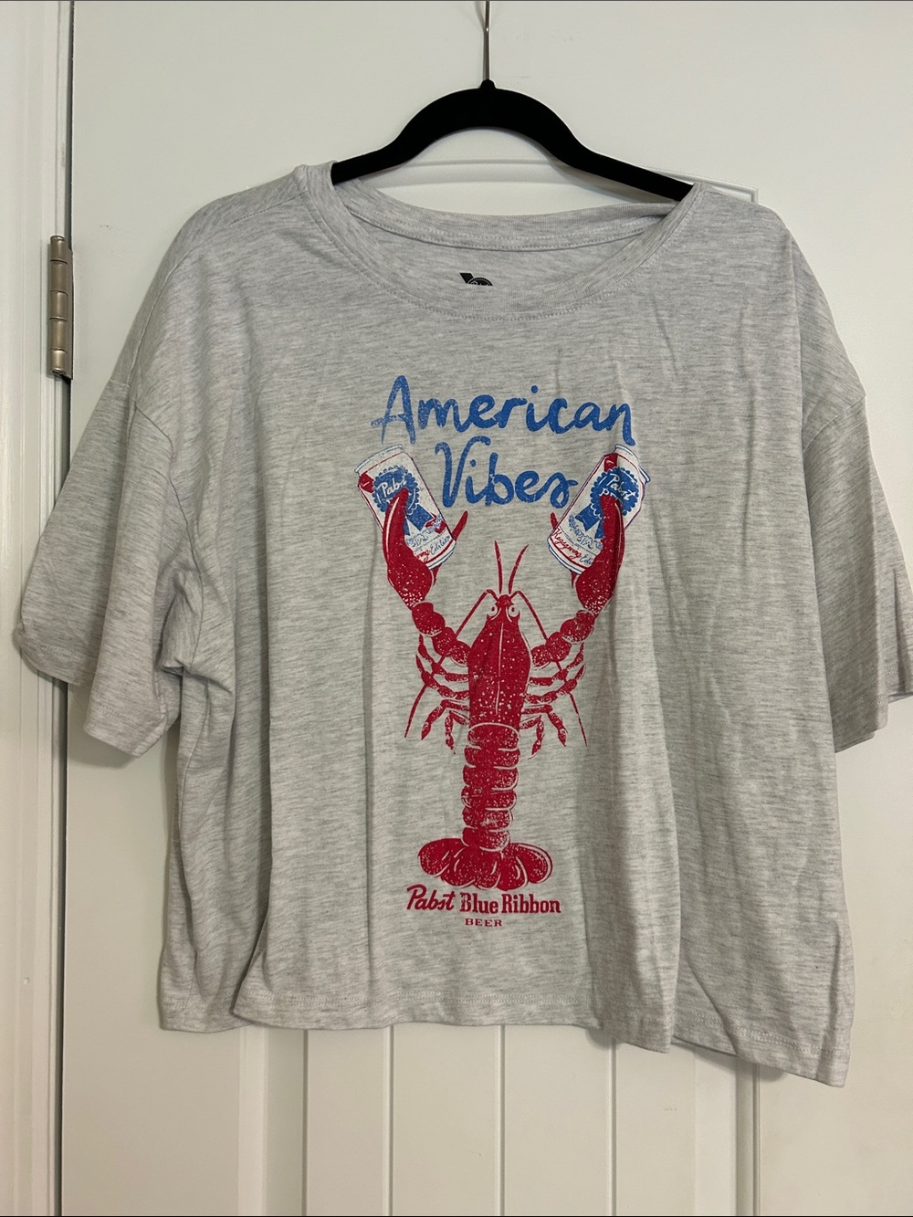 Target Light Gray Tee with Red Lobster & Blue Script